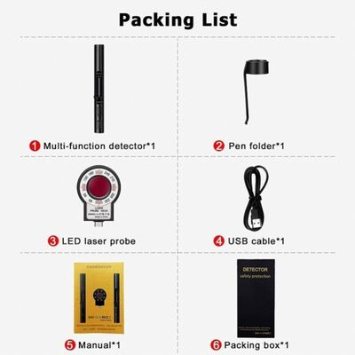 Portable Mobile Phone RF Signal Detector Lightweight Infrared Scanner GPS Detector Device