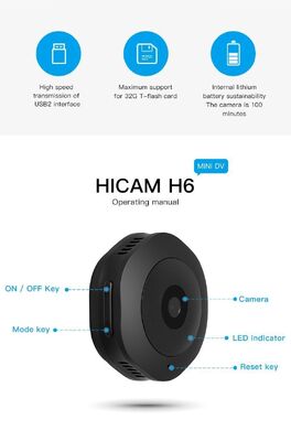 Home Security Mini Action Camera H6 Wifi Micro Camera With Motion Sensor And Night Vision