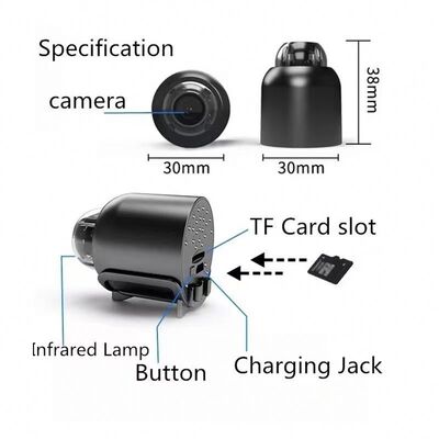 APP Remote Monitoring Mini Camera WiFi With 140° Wideangle 1920*1080p Resolution