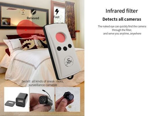Infrared Detection Anti Camera Detector Hotel Anti-theft Monitoring Eavesdropping Audible and Visual Alarm Flashlight