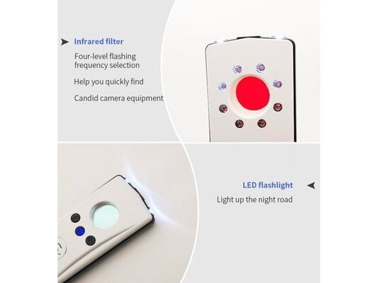 Infrared Detection Anti Camera Detector Hotel Anti-theft Monitoring Eavesdropping Audible and Visual Alarm Flashlight